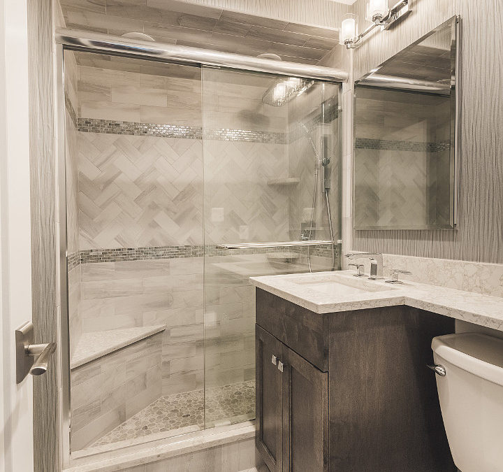 Tiled Shower Area in Bathroom